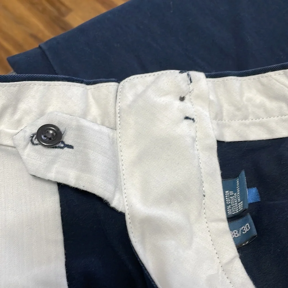 Polo Ralph Lauren Preston Chino Casual Pants 38 x 29 Short Navy Blue Red Pony - Picture 9 of 11